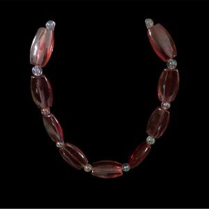 HANDCRAFTED NECKLACE RED AND WHITE VALENTINE JEWELRY COSTUME JEWELRY